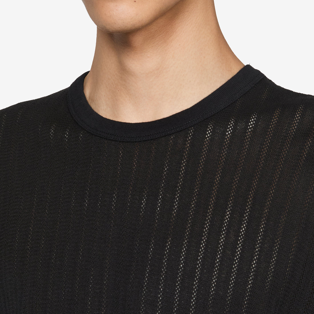 Ornament T-Shirt Black Lace Stripe Tees