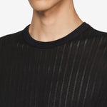 Ornament T-Shirt Black Lace Stripe