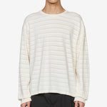 Round Neck Sweater Off White Stripe