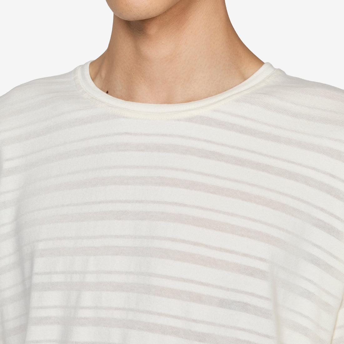 Round Neck Sweater Off White Stripe Jumpers