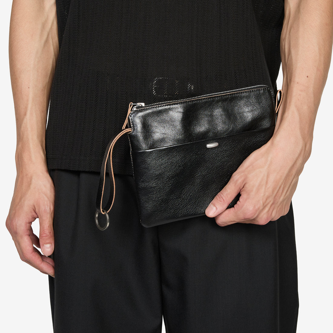 Supporter Organizer True Dye Black Leather Bags