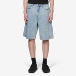 'Your Message Here' Indigo Denim Shorts Blue Denim | Black | Safety Orange