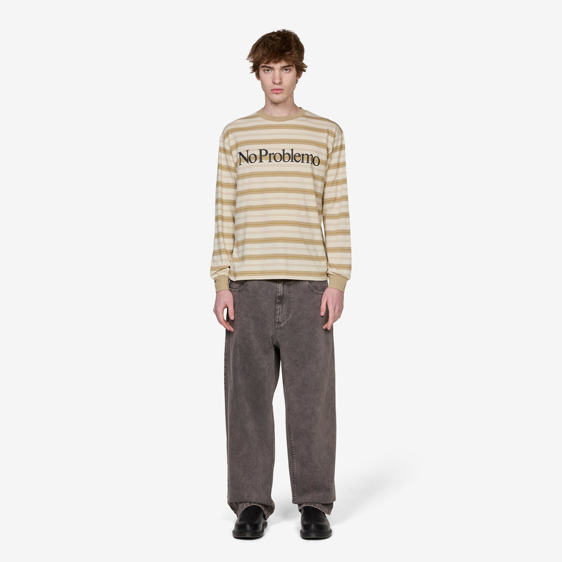 No Problemo Striped Longsleeve T-Shirt Sand Tees