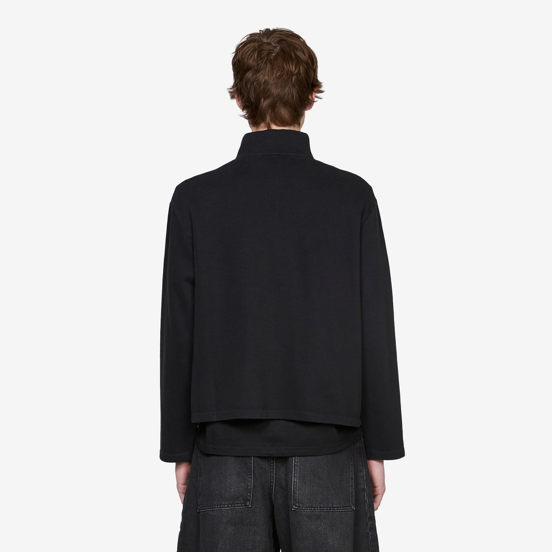 Shrunken Fullzip Black Athletic Rib Jumpers