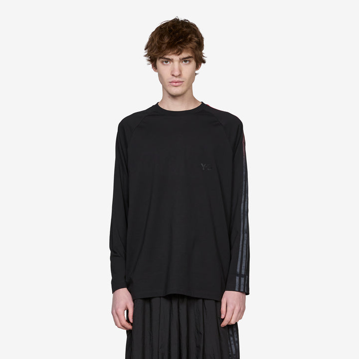 Y-3 Oversized Gradient Stripes Longsleeve T-Shirt Black Front