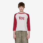 Eigne Raglan Sleeve Wine T-Shirt Burgundy | White