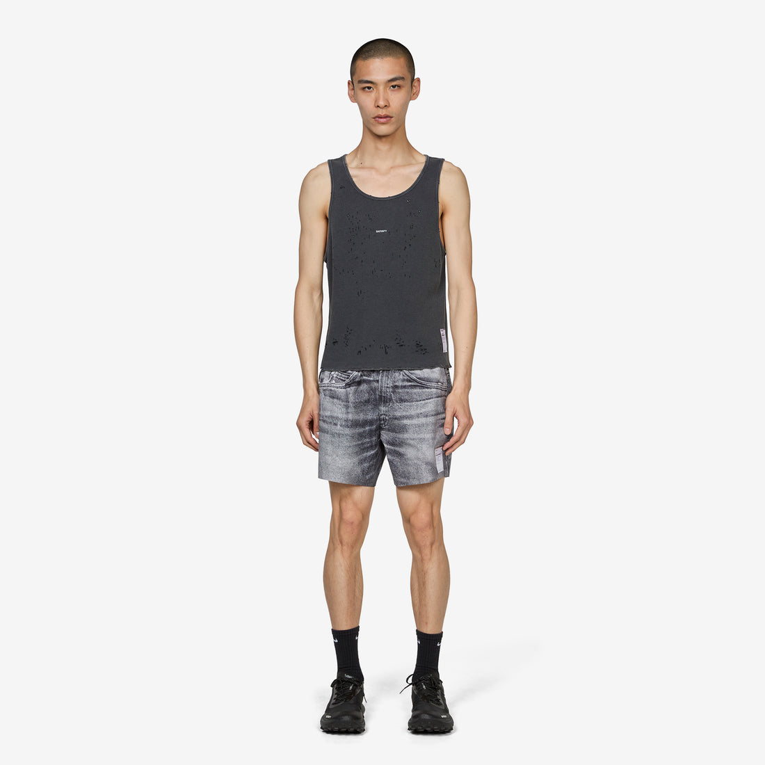 MothTech™ Waffle Singlet Aged Black Tees