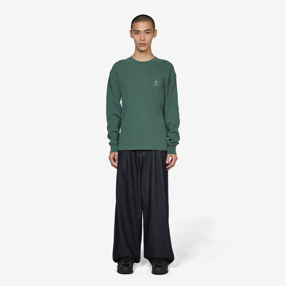 Longsleeve Vista Waffle T-Shirt Dark Scarab Garment Dyed Tees