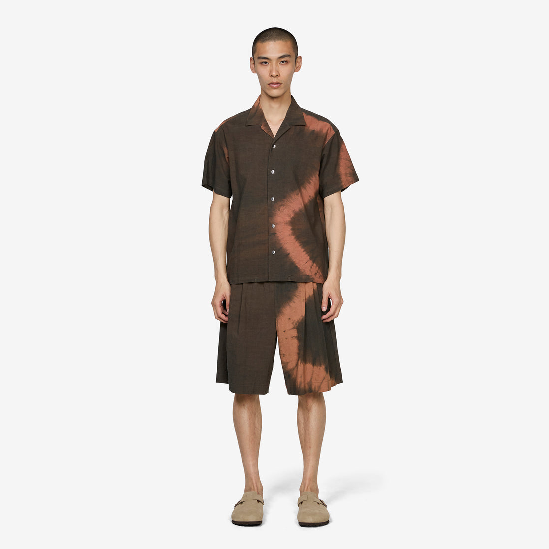 Tie-Dye Open-Collar Shirt Brown | Brick Shirts
