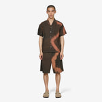 Tie-Dye Open-Collar Shirt Brown | Brick