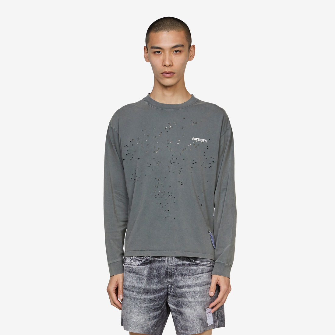 MothTech™ Long T-Shirt Faded Black Tees
