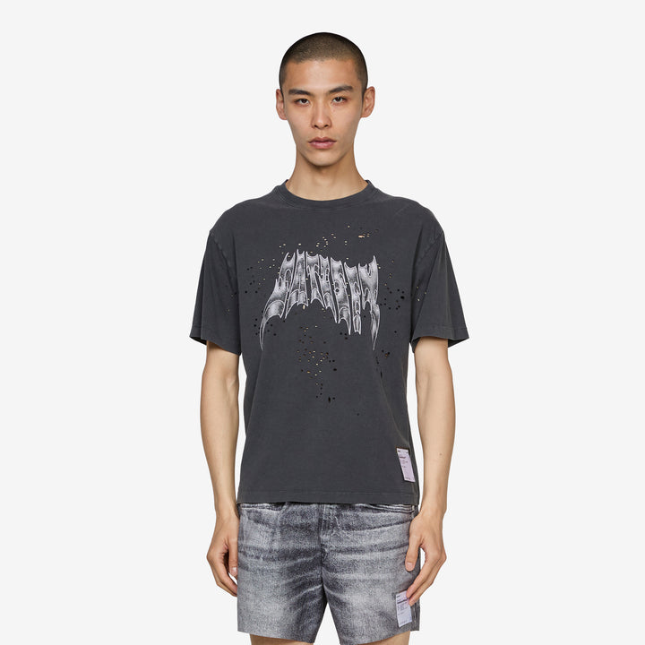 MothTech™ T-Shirt Aged Black AirBrush Glitter Front