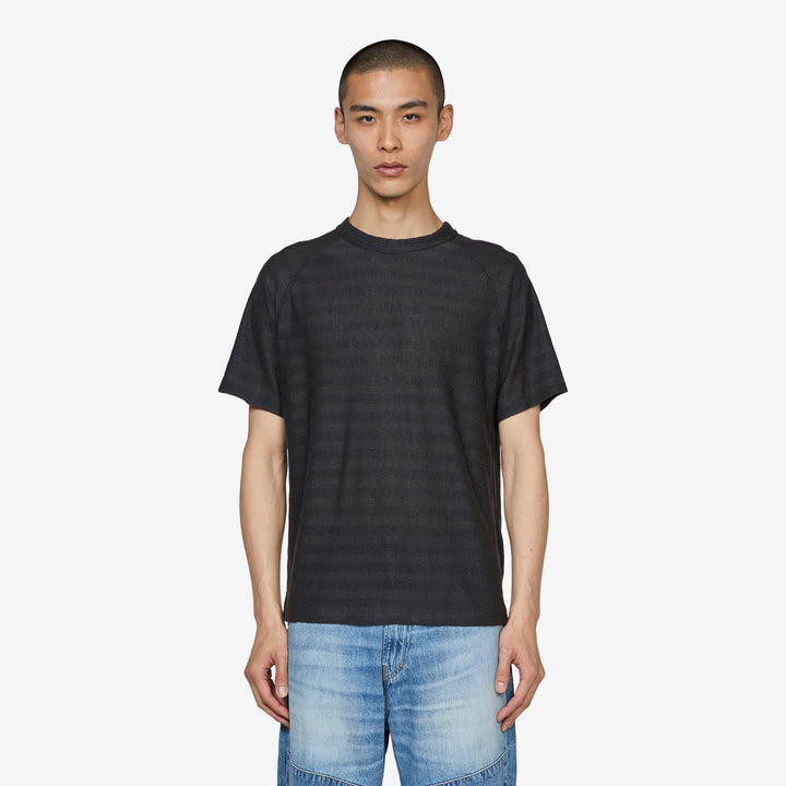 Arcade T-Shirt Night Soil Veil Wool Stripe Front