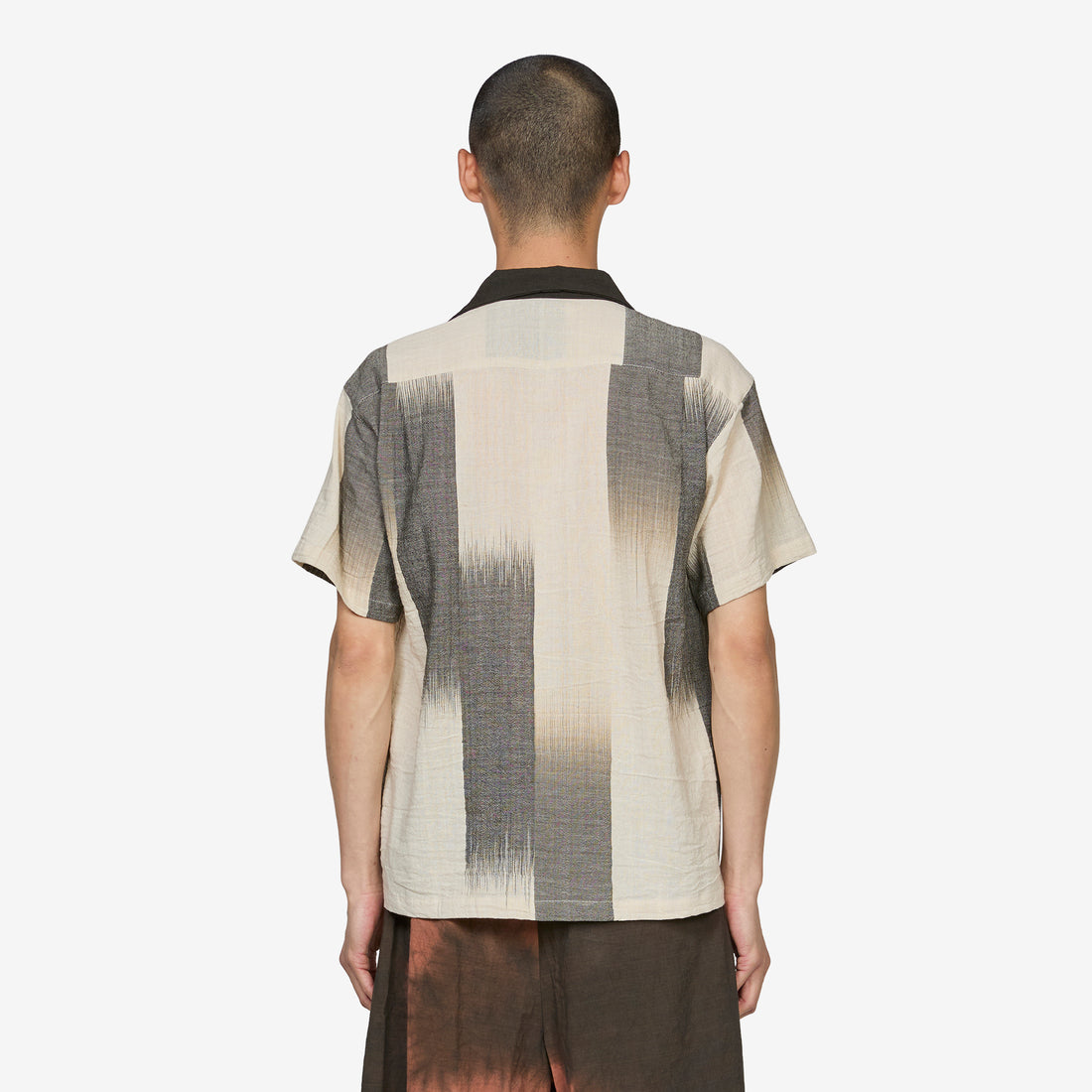 Ikat Open-Collar Shirt Off White | Black Shirts