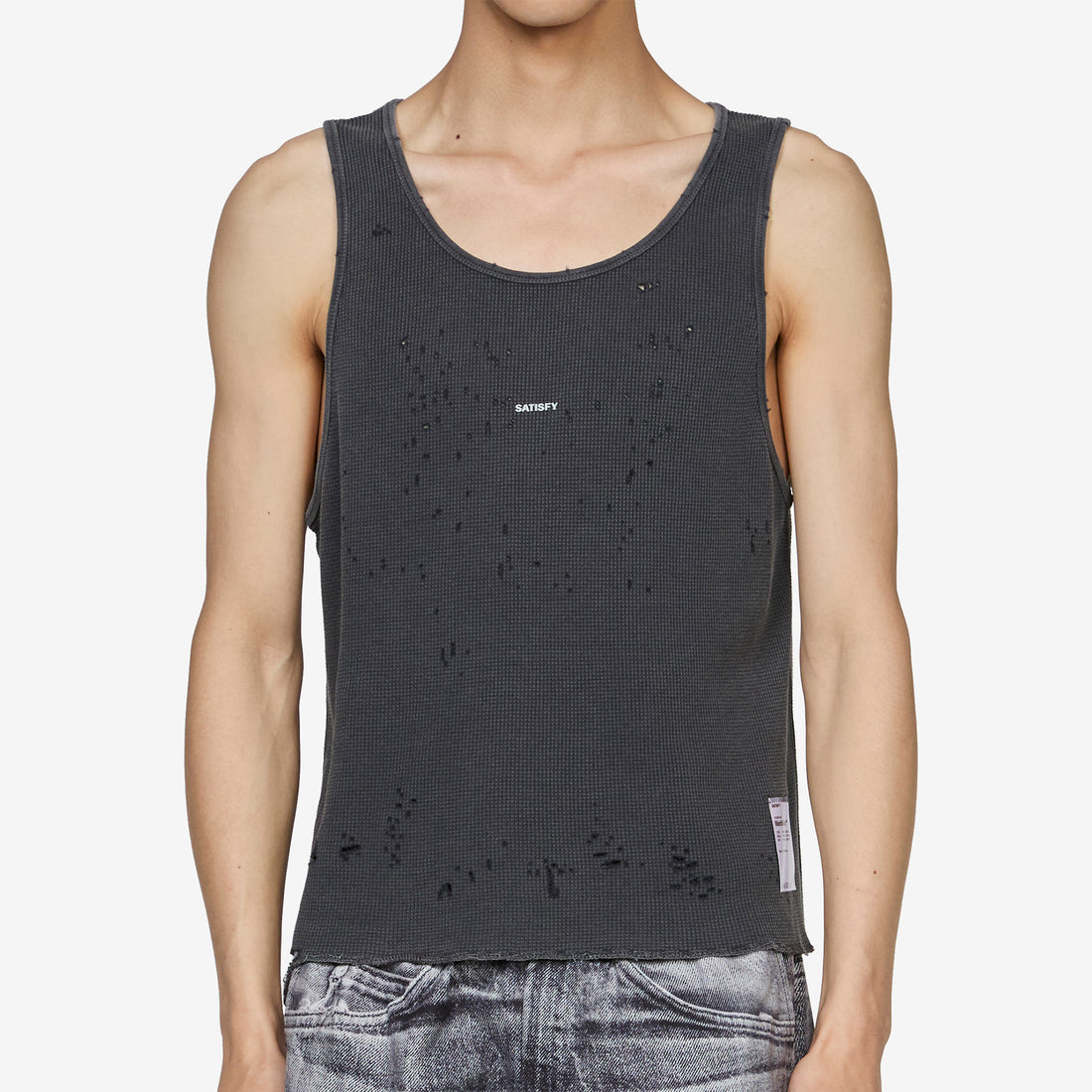 MothTech™ Waffle Singlet Aged Black Tees