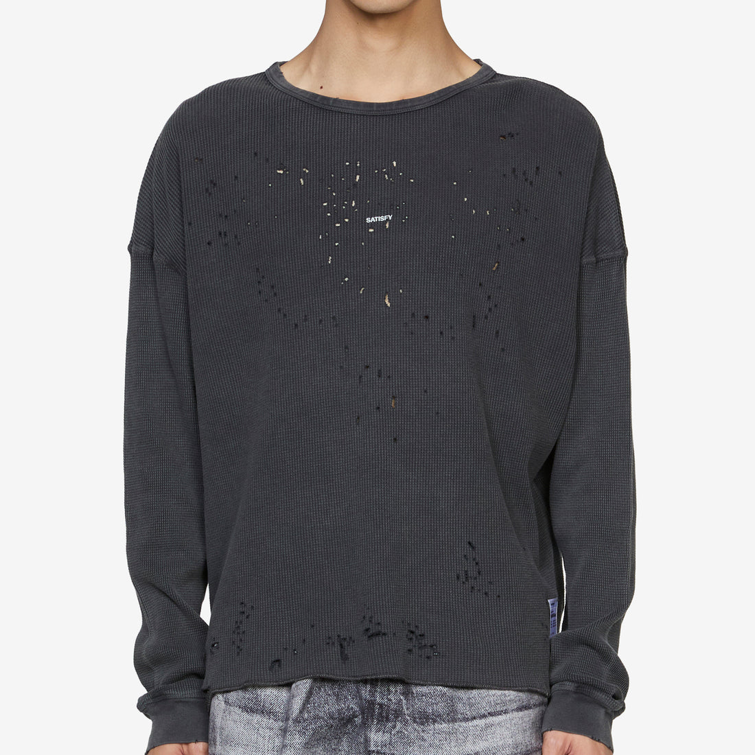 MothTech™ Waffle Long T-Shirt Aged Black Tees