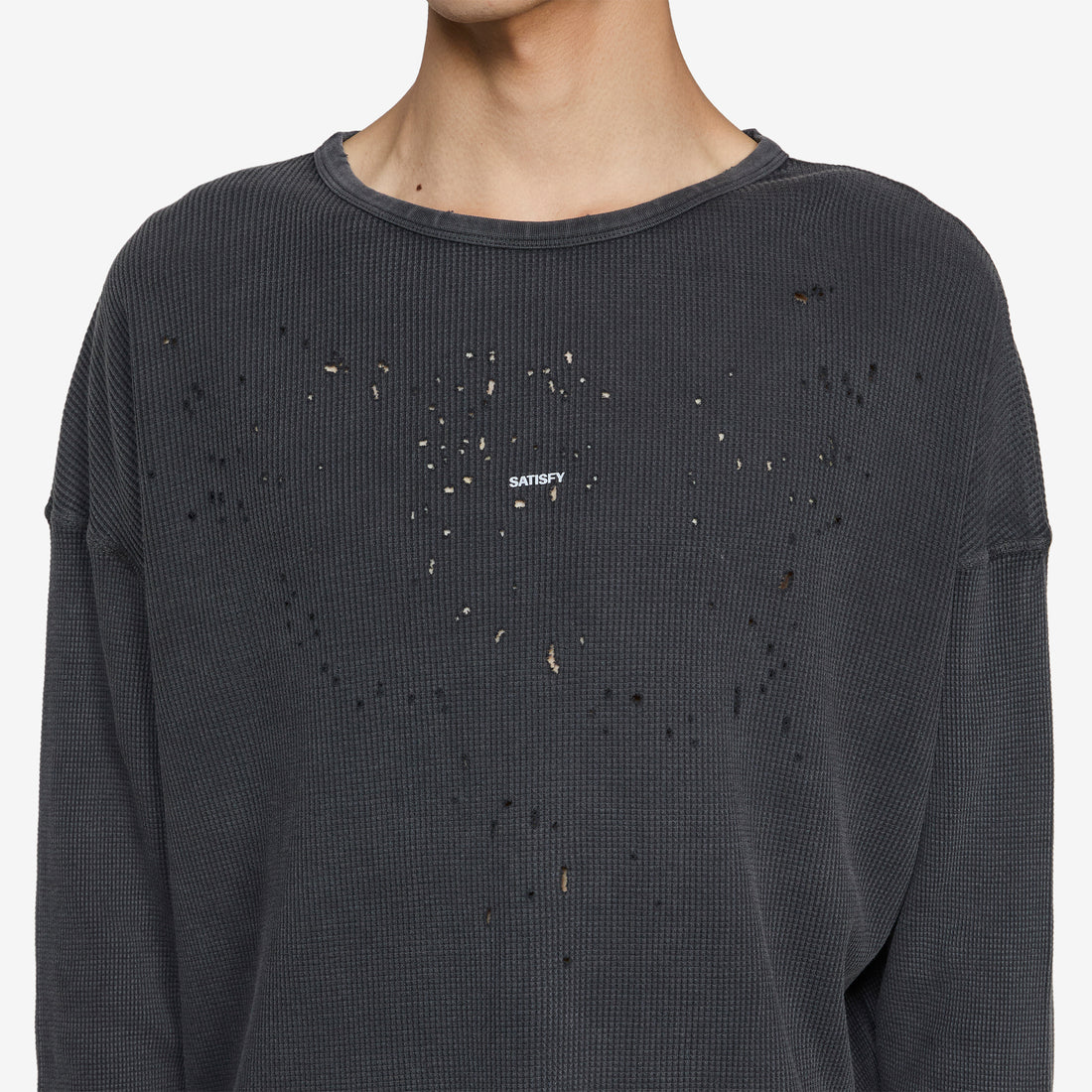 MothTech™ Waffle Long T-Shirt Aged Black Tees