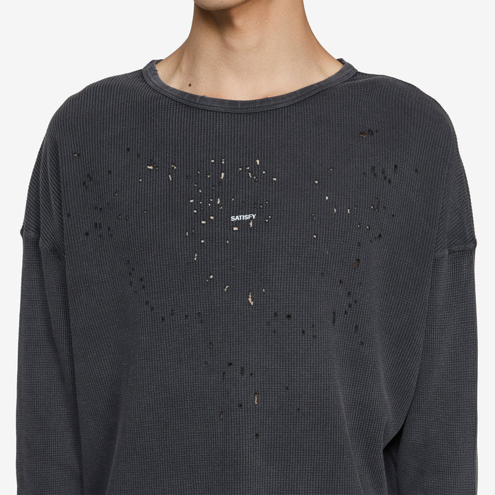 MothTech™ Waffle Long T-Shirt Aged Black