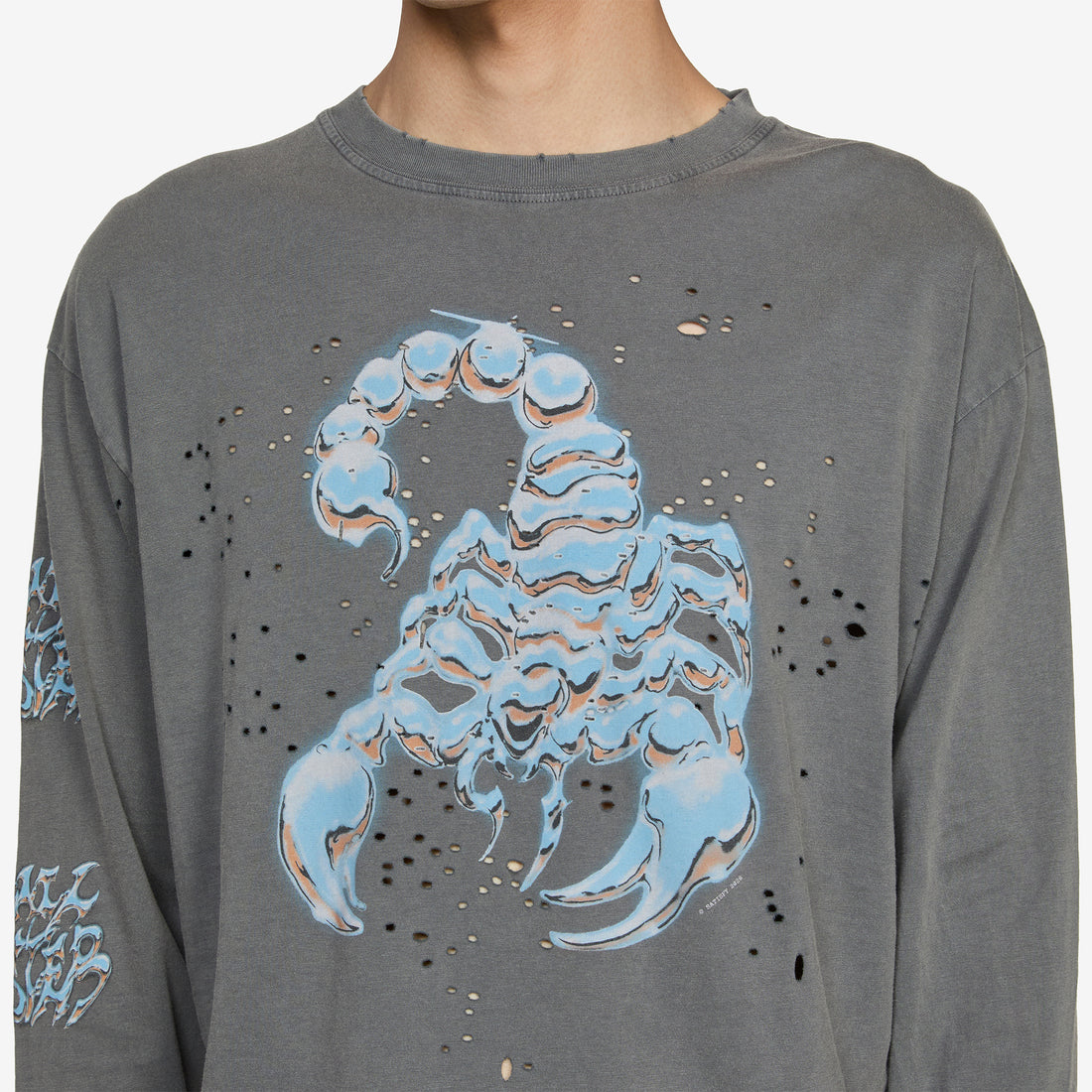 MothTech™ Long T-Shirt Faded Black Scorpion Tees