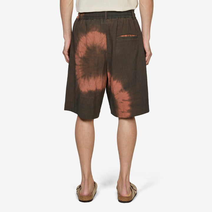 Tie-Dye Oversized Shorts Brown | Brick