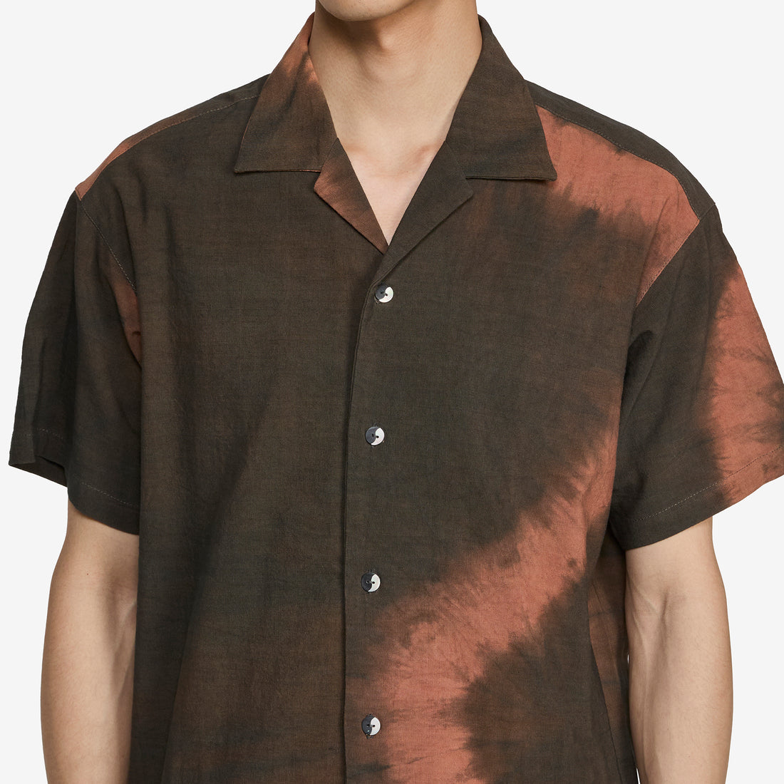 Tie-Dye Open-Collar Shirt Brown | Brick Shirts