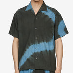 Tie-Dye Open-Collar Shirt Black | Blue