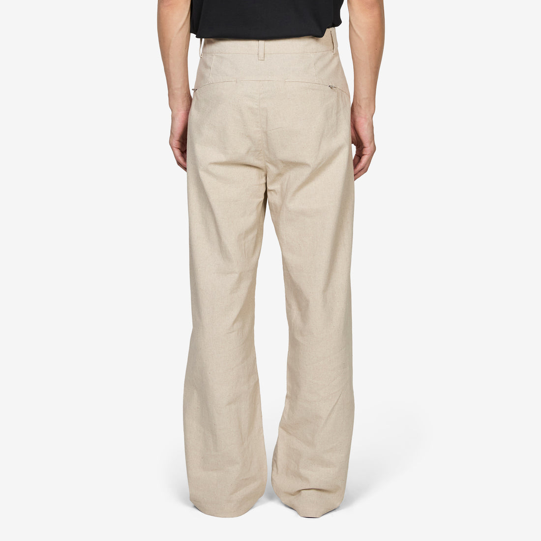 Path Linen Cotton Mixed Trouser Beige Pants