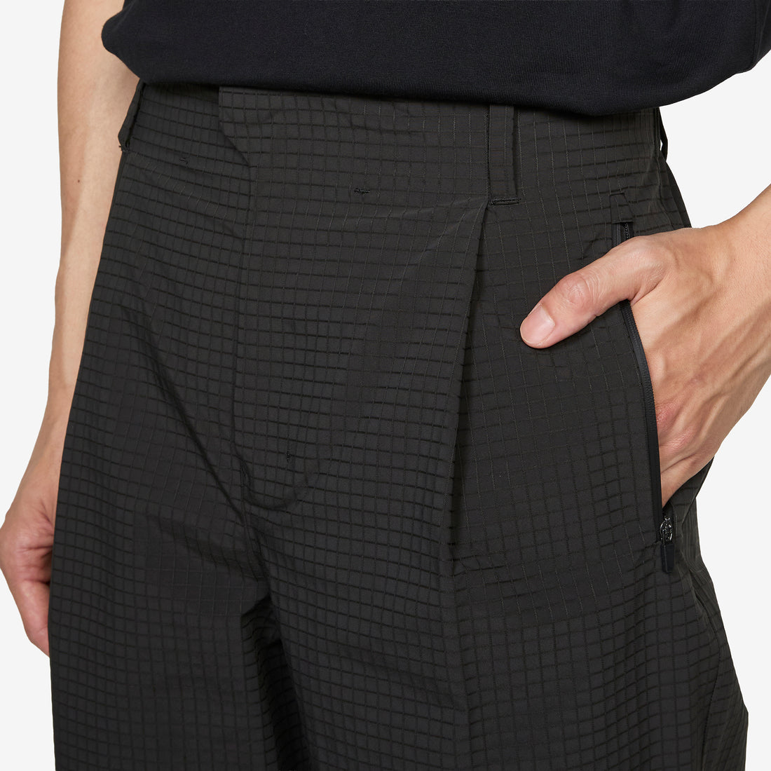 Waypoint Ripstop Pleated Trouser Charcoal Black Pants