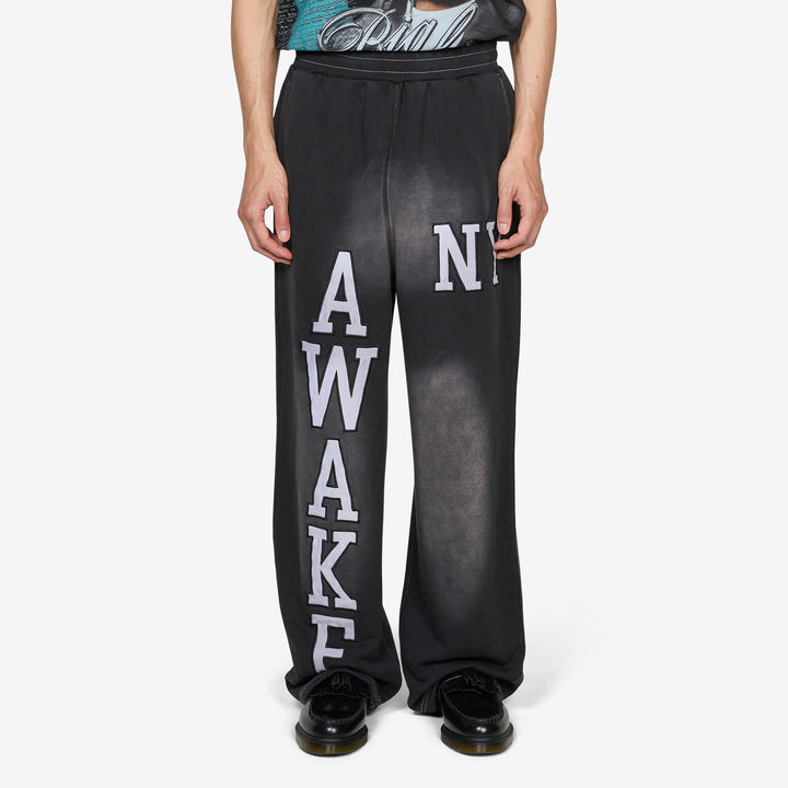 Collegiate Open Hem Sweatpant Black Front