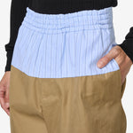 Contrast Waist Pants Camel