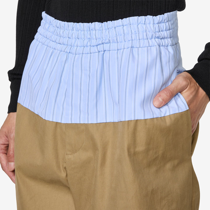 Contrast Waist Pants Camel
