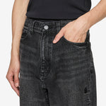 Vintage Washed Baggy Denim Pants Black