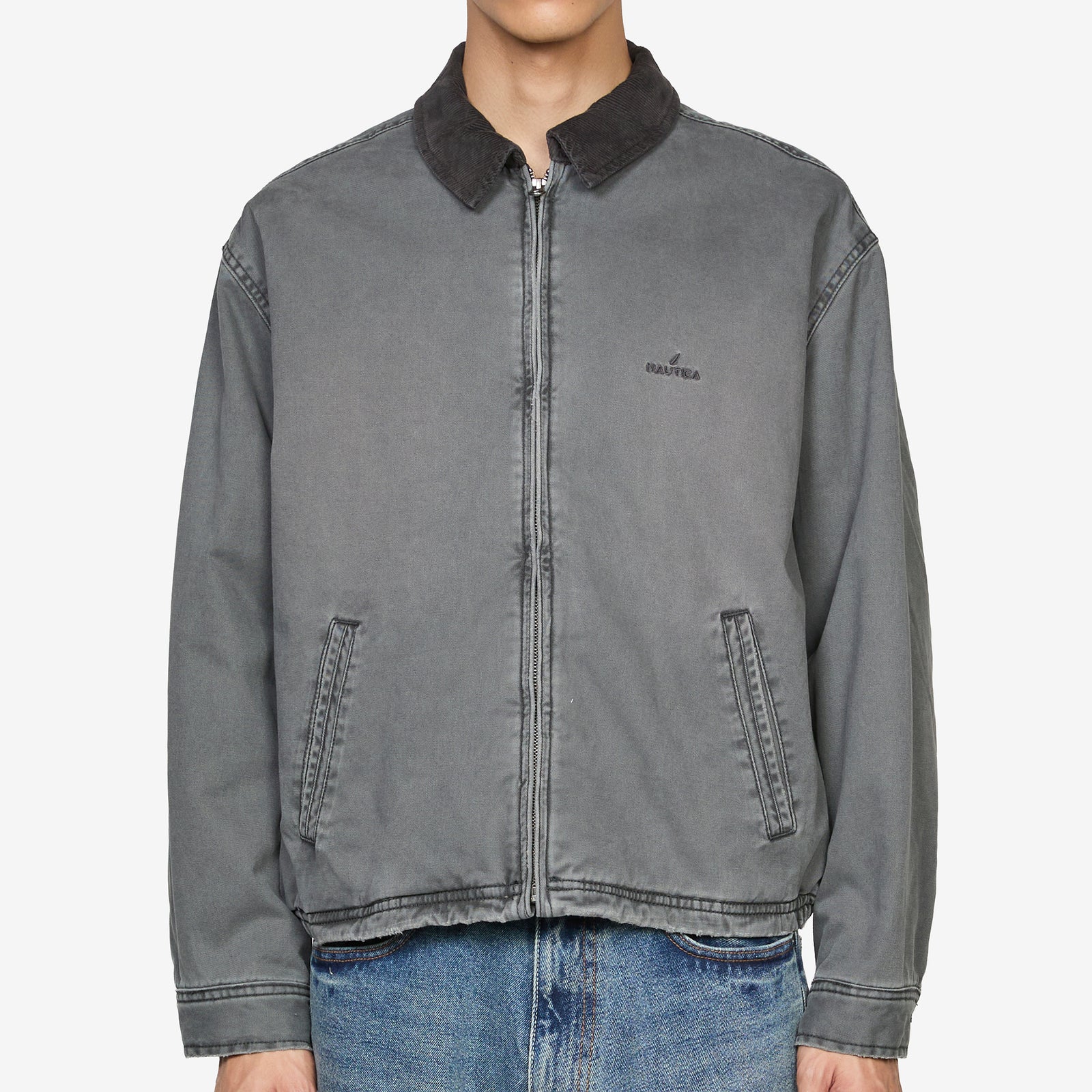 Padding Crushed Chino Zip Blouson Charcoal – Above The Clouds