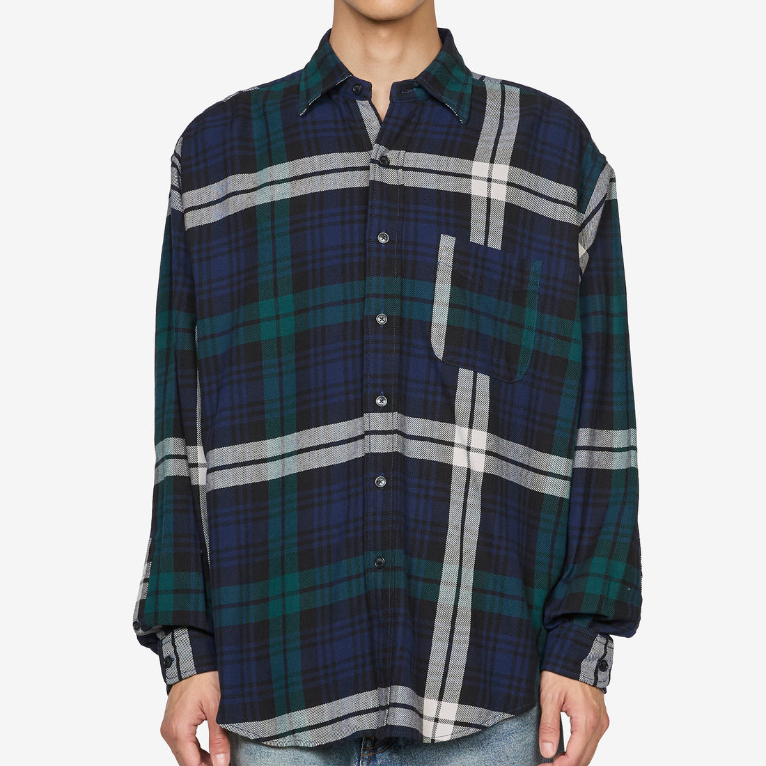 Big Check Heavy Cotton Nell Shirt Navy Shirts