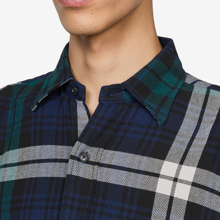 Big Check Heavy Cotton Nell Shirt Navy