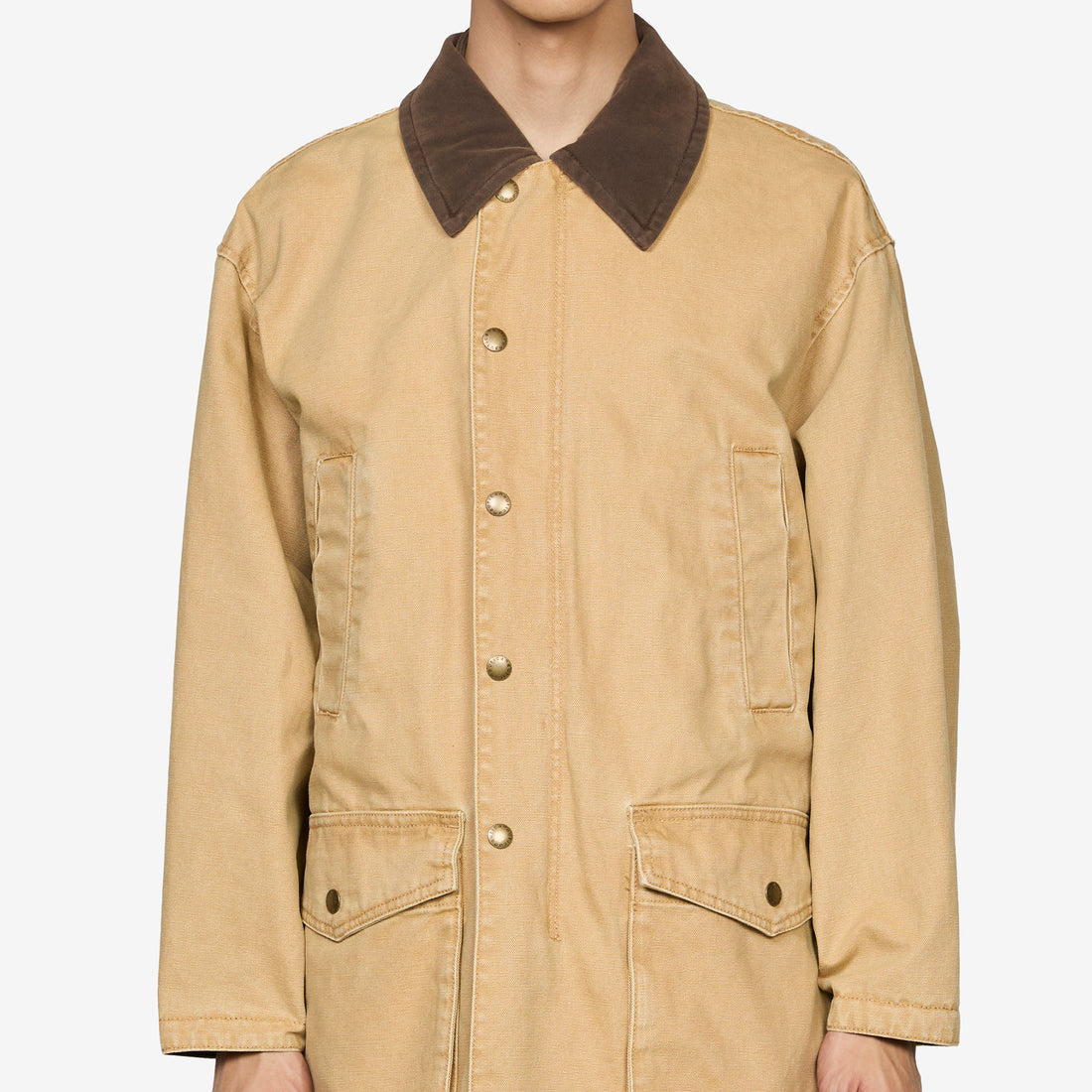 Padding Duck Crushed Long Coat Beige Jackets
