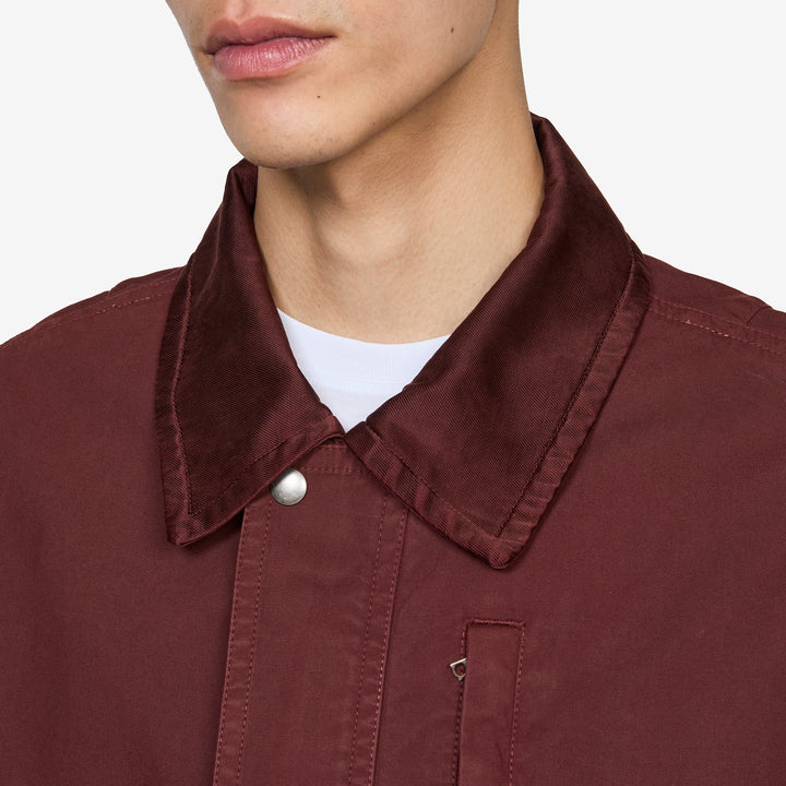 Overdyed Double Weave Cotton Jacket Burgundy