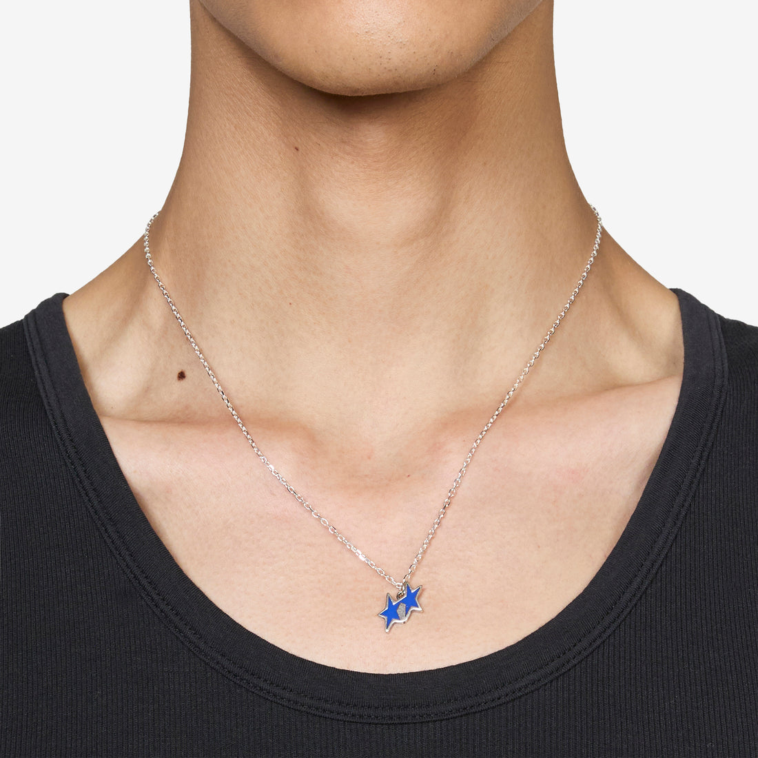 Enameled Tilted Necklace Silver Jewellery
