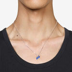 Enameled Tilted Necklace Silver