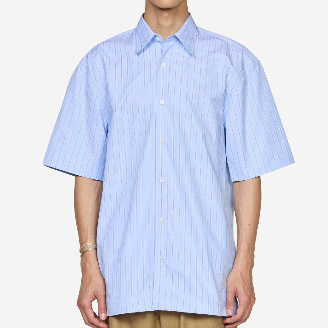 Short Sleeve Cotton Shirt Light Blue Shirts