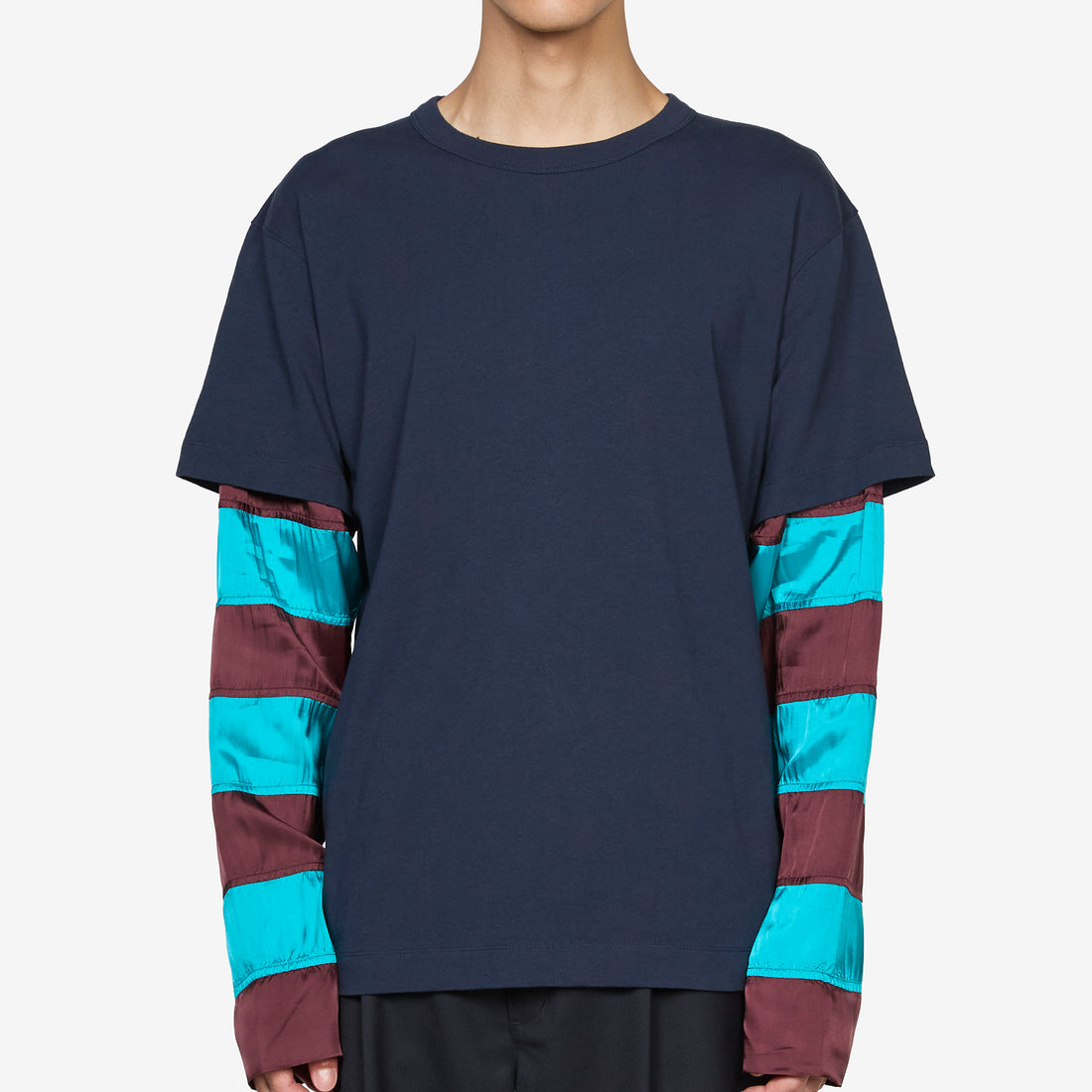Contrast Sleeves T-Shirt Navy Tees