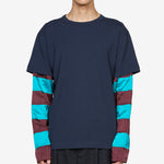 Contrast Sleeves T-Shirt Navy