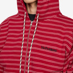 Mini Problemo Stripe Zip Hoodie Red
