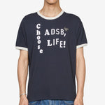 ADSB Flocking Ringer T-Shirt Navy