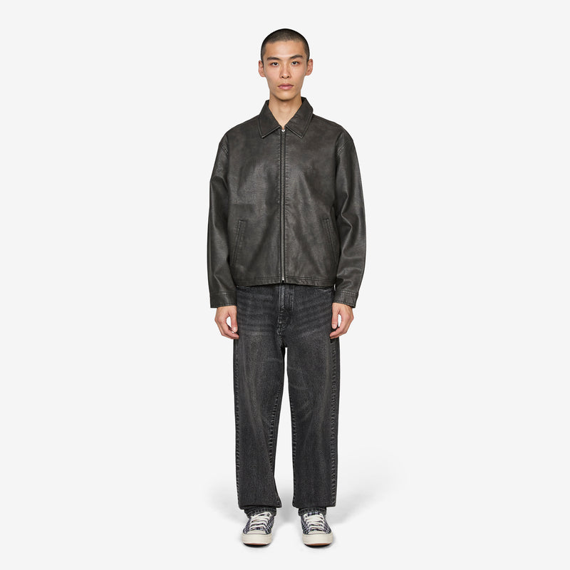 Faded Leather Blouson Black – Above The Clouds