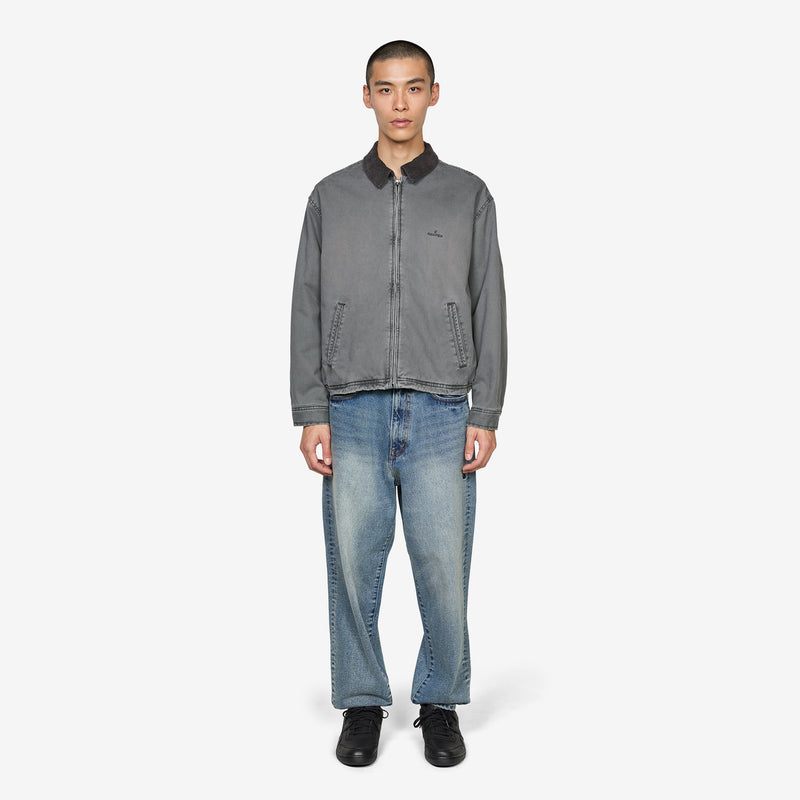 Padding Crushed Chino Zip Blouson Charcoal – Above The Clouds