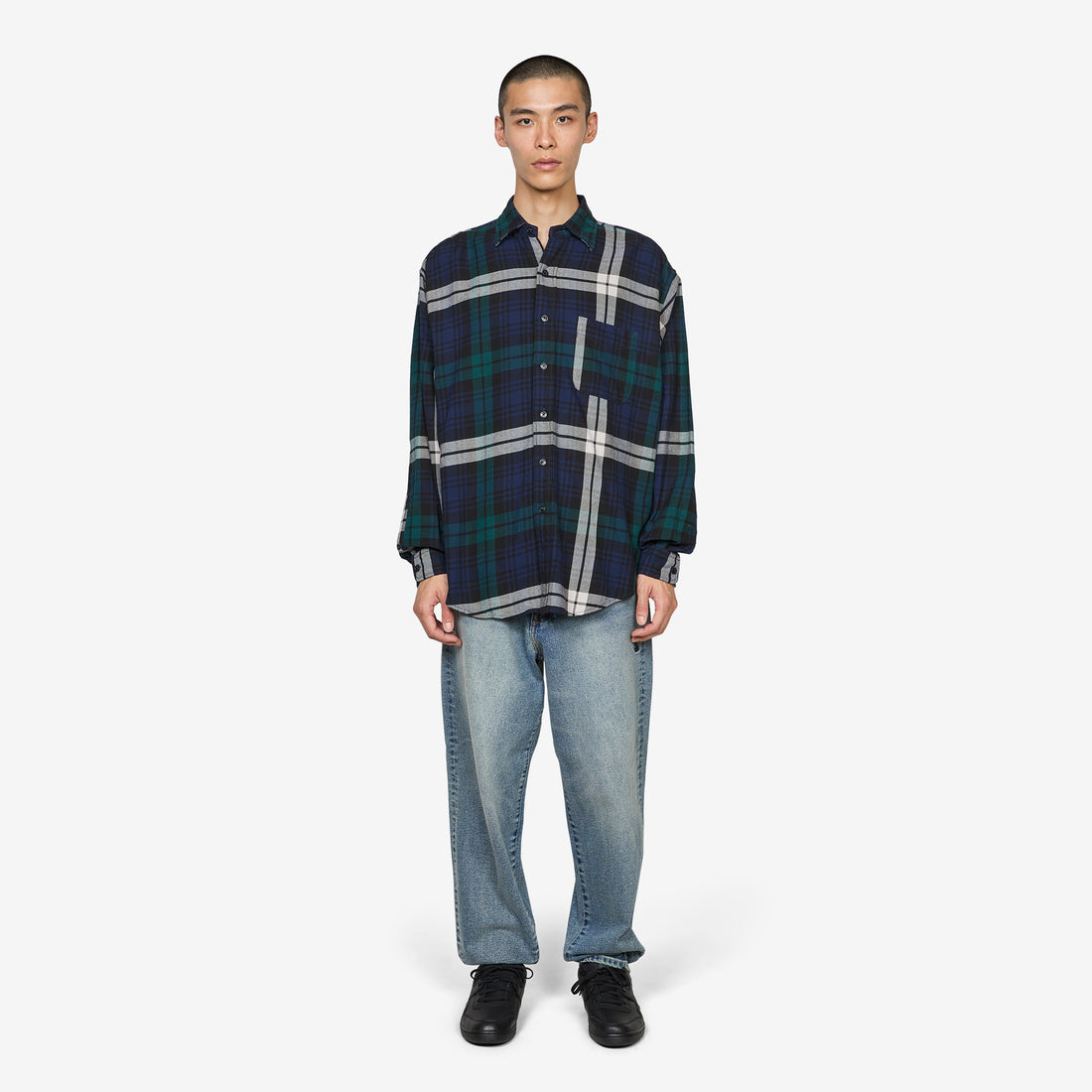 Big Check Heavy Cotton Nell Shirt Navy Shirts