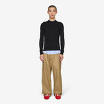 Contrast Waist Pants Camel