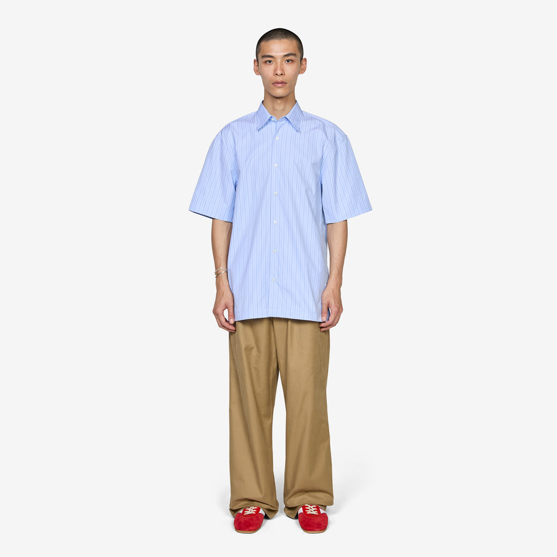 Short Sleeve Cotton Shirt Light Blue Shirts