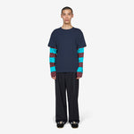 Contrast Sleeves T-Shirt Navy